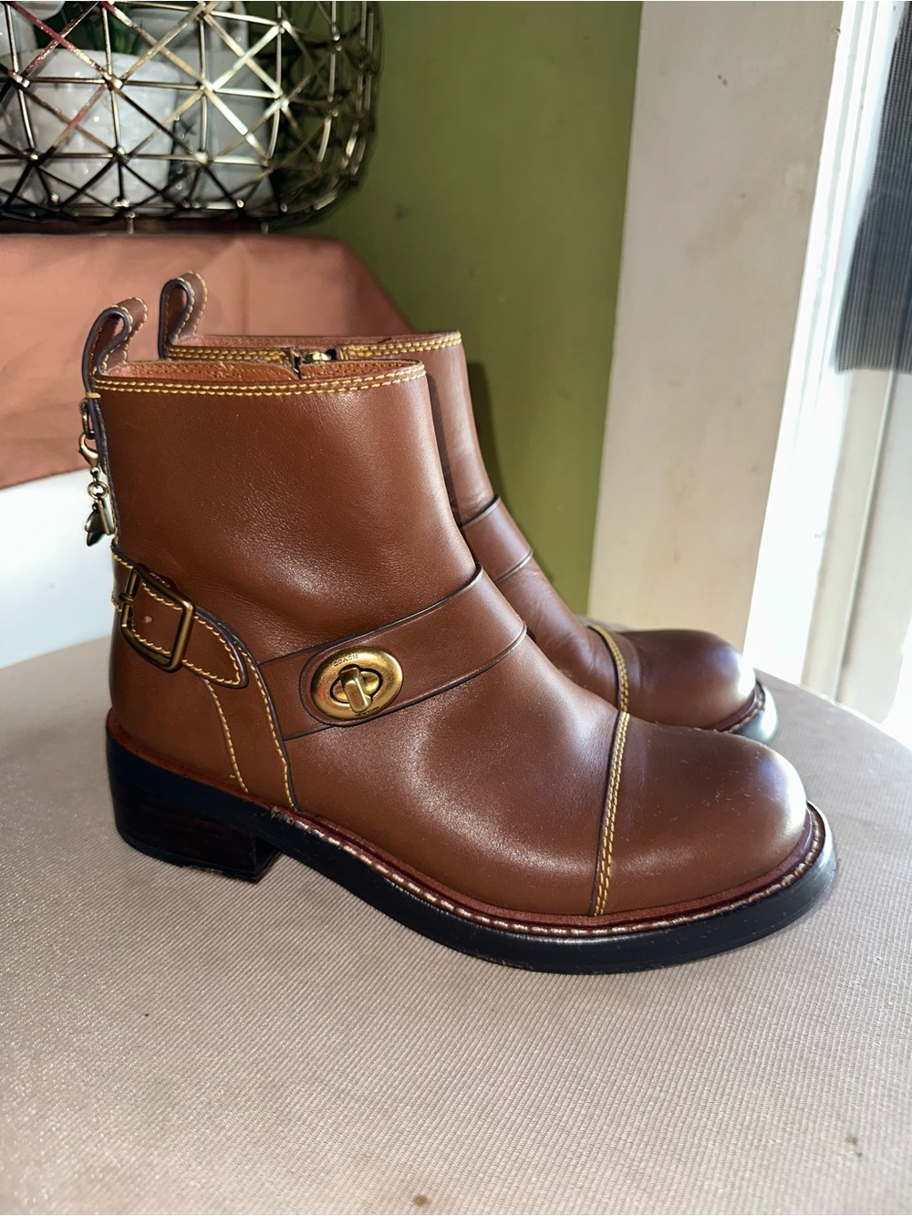Coach Moto Booties in brown